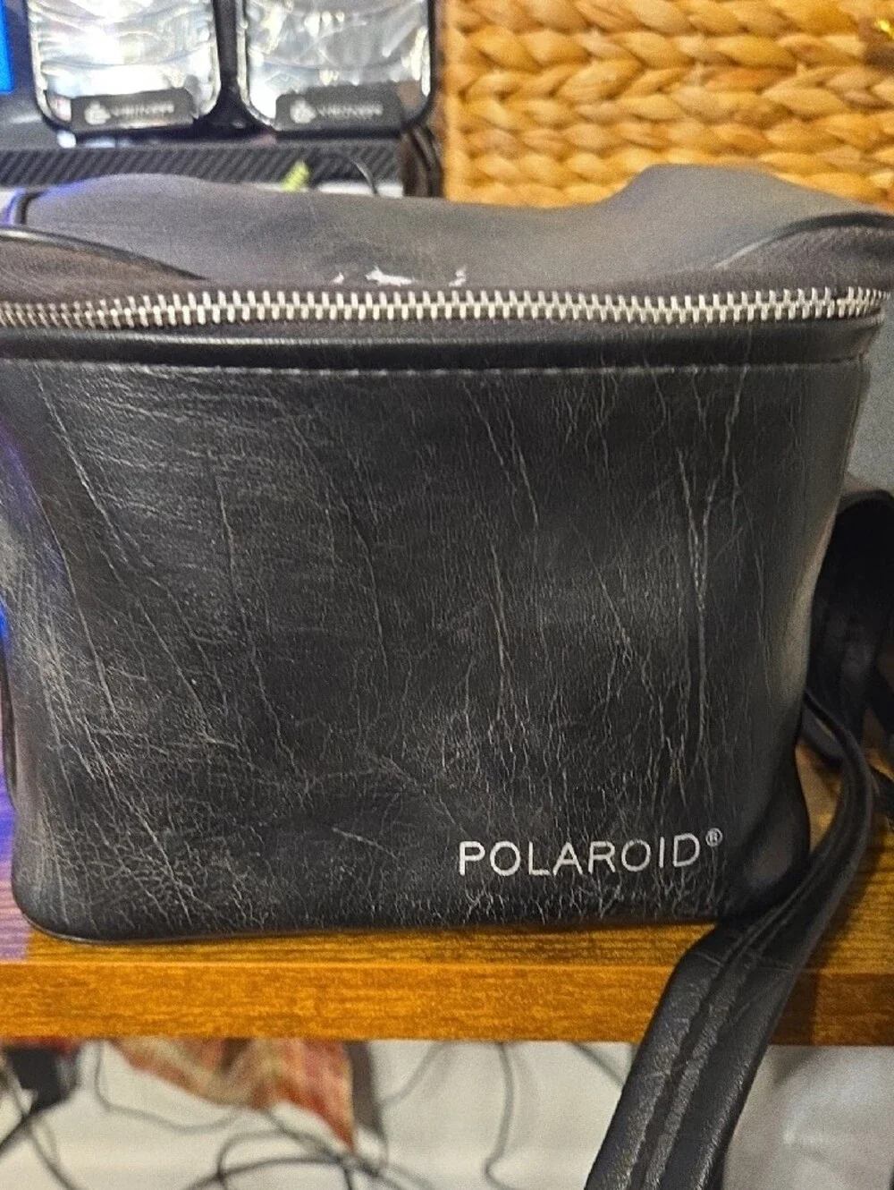 Polaroid OneStep Instant Camera Rainbow Stripe and Red Button With Carrying Case
